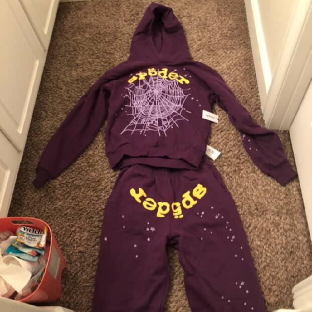 Spider Purple Hoodie and Sweatpants Set